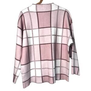 Sioni Window Pane Pink & White Sweater | Size Large